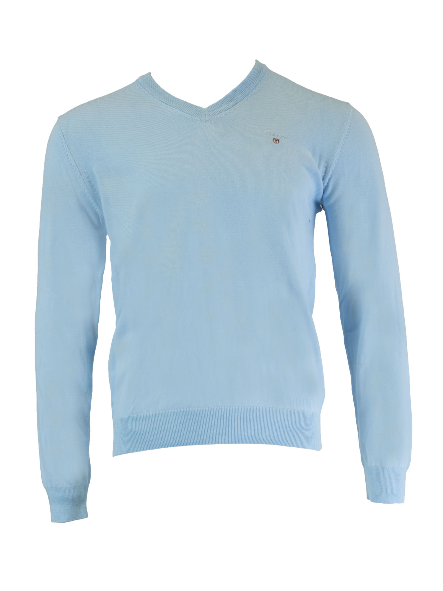 Gant Men Red Solid V Neck Full Sleeves Sweater
